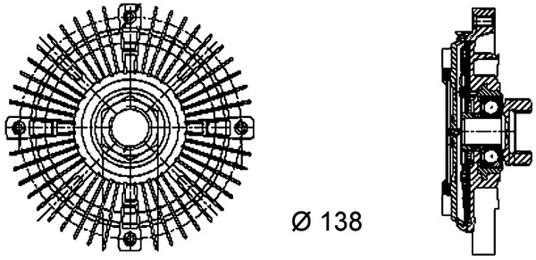 Clutch, radiator fan (Double cloth)  Art. CFC61000P