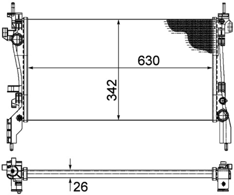 Radiator, engine cooling (Double cloth)  Art. CR1120000P