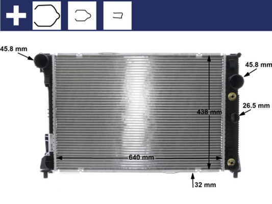 Radiator, engine cooling (for vehicles with or without air conditioning)  Art. CR1176000S