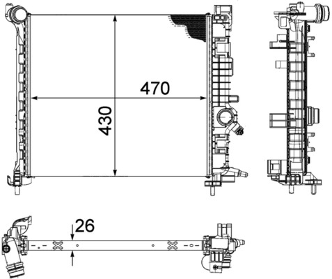 Radiator, engine cooling (Gearing)  Art. CR1188000P