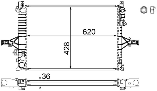 Radiator, engine cooling (Double cloth)  Art. CR1546000S