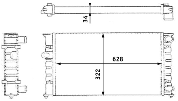 Radiator, engine cooling (Double cloth)  Art. CR348000S