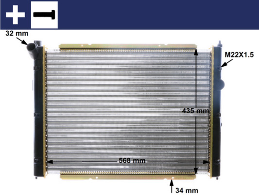 Radiator, engine cooling (Front axle, Front axle)  Art. CR361000S