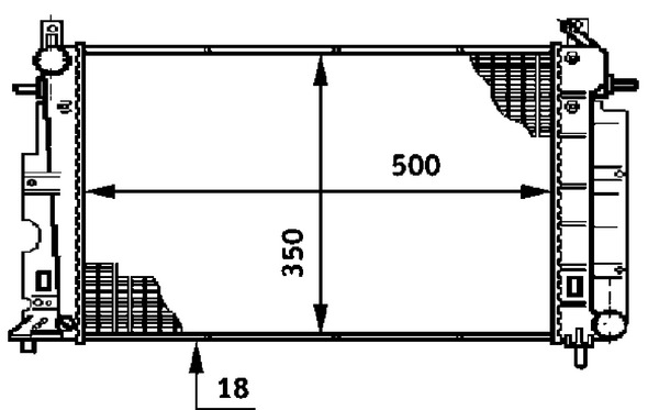 Radiator, engine cooling (Double cloth)  Art. CR643000S