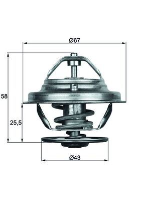 Thermostat, coolant (Rear axle, lower, Inner)  Art. TX1975D