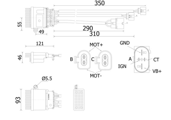 Regulator, interior blower  Art. ABR78000S