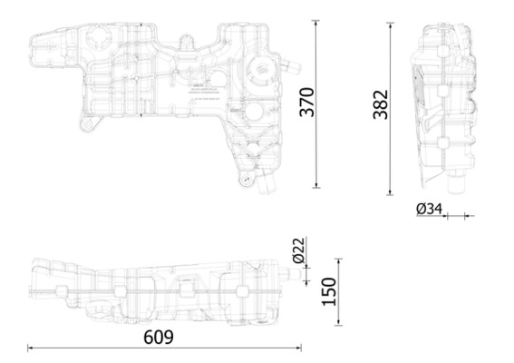 Fluid reservoir, coolant (619)  Art. CRT250000S