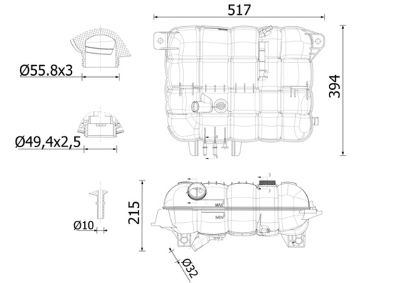 Fluid reservoir, coolant (Engine cooler)  Art. CRT251000S