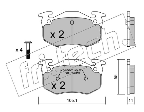 Brake Pad Set, disc brake (Rear axle)  Art. 0401