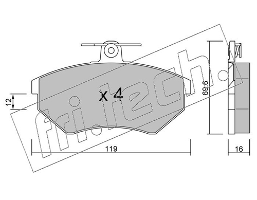 Brake Pad Set, disc brake (Front axle)  Art. 0520