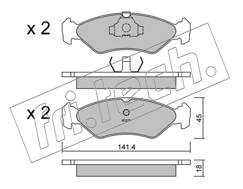 Brake Pad Set, disc brake (Front axle)  Art. 0750