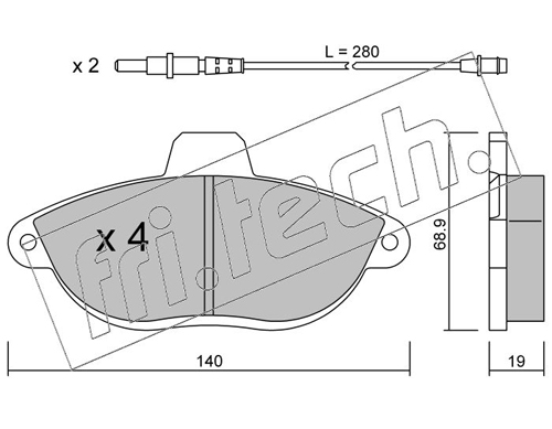 Brake Pad Set, disc brake (Front axle)  Art. 1070