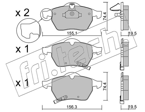 Brake Pad Set, disc brake (Front axle)  Art. 1201