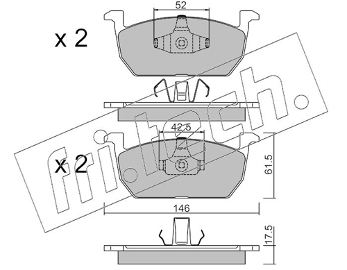 Brake Pad Set, disc brake (Double cloth)  Art. 12140