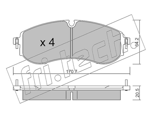 Brake pad, disc brake (Front axle)  Art. 12630