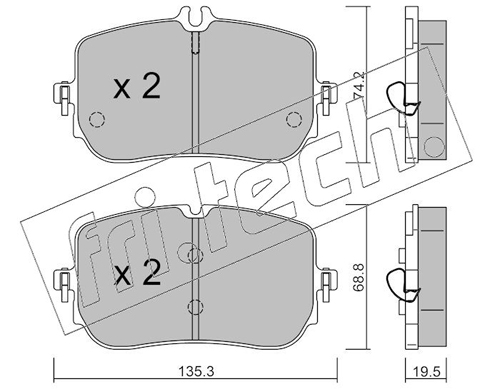 Brake Pad Set, disc brake (Rear axle, Front axle)  Art. 12680