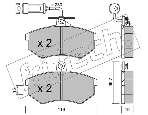 Brake Pad Set, disc brake (Front axle)  Art. 1511