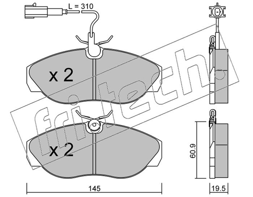 Brake Pad Set, disc brake (Front axle)  Art. 1571