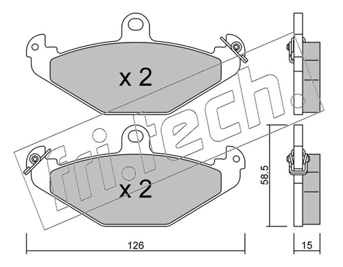 Brake Pad Set, disc brake (Rear axle)  Art. 1680