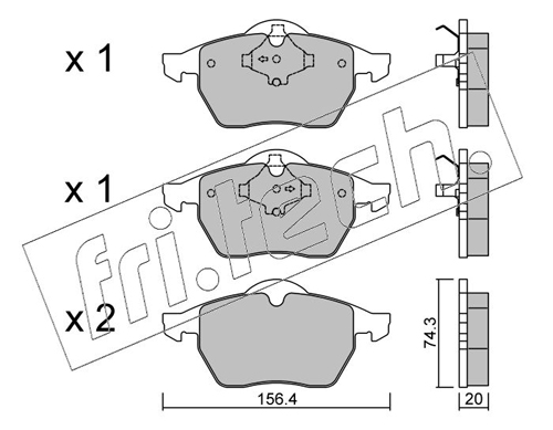 Brake Pad Set, disc brake (Front axle)  Art. 1881