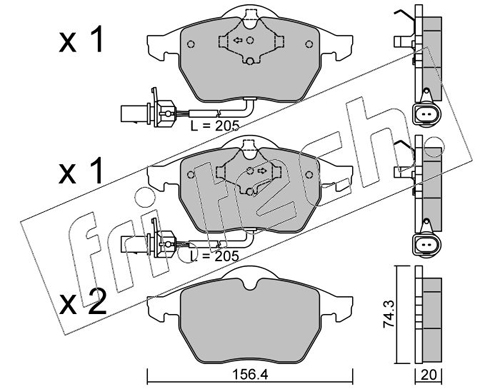 Brake Pad Set, disc brake (Front axle)  Art. 1883