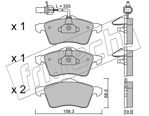 Brake Pad Set, disc brake (Front axle)  Art. 2721