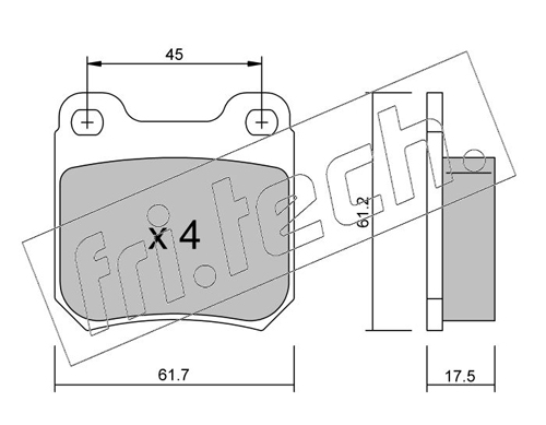 Brake Pad Set, disc brake (Rear axle, lower, Inner)  Art. 2841