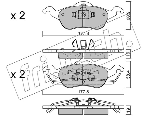 Brake Pad Set, disc brake (Rear axle)  Art. 3000