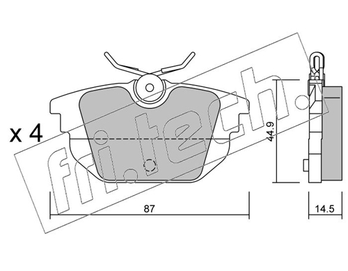 Brake Pad Set, disc brake (Rear axle)  Art. 3080