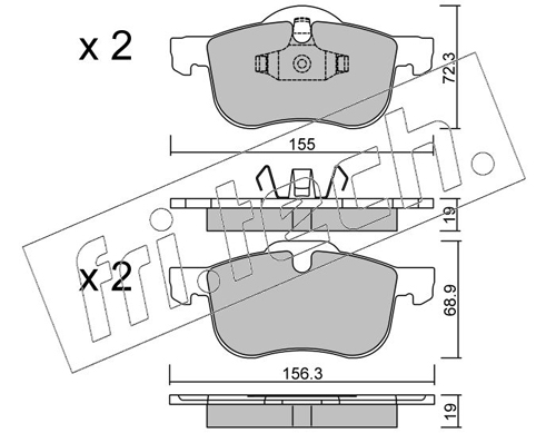 Brake Pad Set, disc brake (Front axle)  Art. 3180