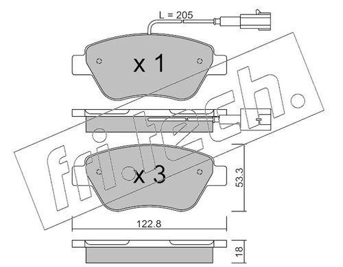 Brake Pad Set, disc brake (Front axle)  Art. 3300