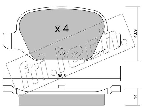 Brake Pad Set, disc brake (Rear axle)  Art. 3330