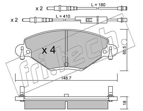 Brake Pad Set, disc brake (Front axle)  Art. 3400