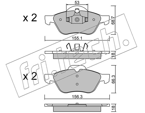 Brake Pad Set, disc brake (Front axle)  Art. 3440