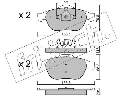 Brake Pad Set, disc brake (Front axle)  Art. 3450