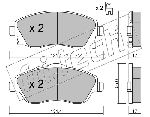 Brake Pad Set, disc brake (Front axle)  Art. 3490