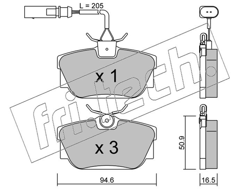 Brake Pad Set, disc brake (Rear axle)  Art. 3551