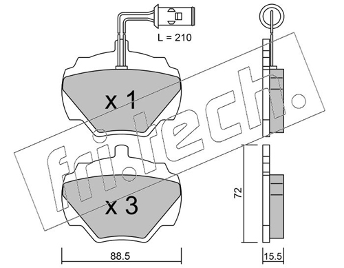 Brake Pad Set, disc brake (Rear axle)  Art. 3621