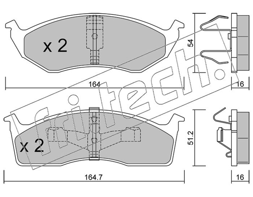 Brake Pad Set, disc brake (Front axle)  Art. 3651