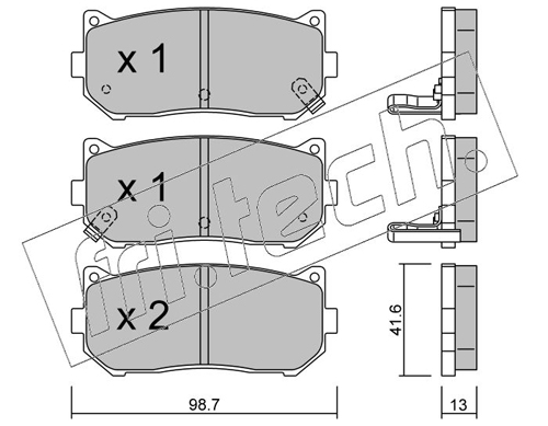 Brake Pad Set, disc brake (Rear axle)  Art. 3810