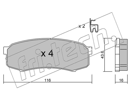 Brake Pad Set, disc brake (Rear axle)  Art. 4470