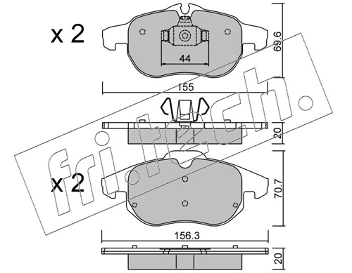 Brake Pad Set, disc brake (Front axle)  Art. 5560