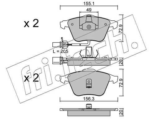 Brake Pad Set, disc brake (Front axle)  Art. 5650