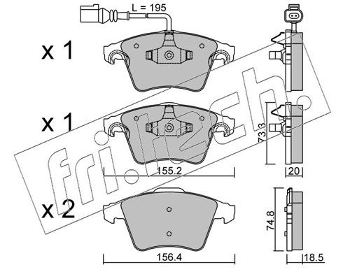 Brake Pad Set, disc brake (Front axle)  Art. 5680