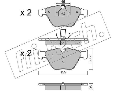 Brake Pad Set, disc brake (Front axle)  Art. 5748