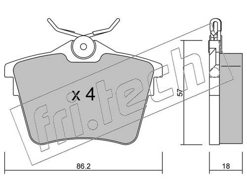 Brake Pad Set, disc brake (Rear axle)  Art. 6180