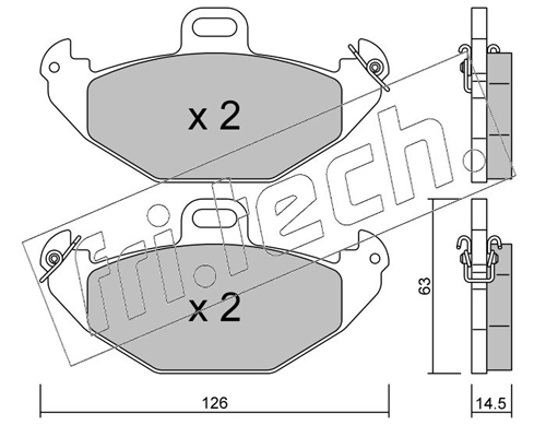 Brake Pad Set, disc brake (Rear axle)  Art. 6500