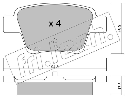 Brake Pad Set, disc brake (Rear axle)  Art. 6550