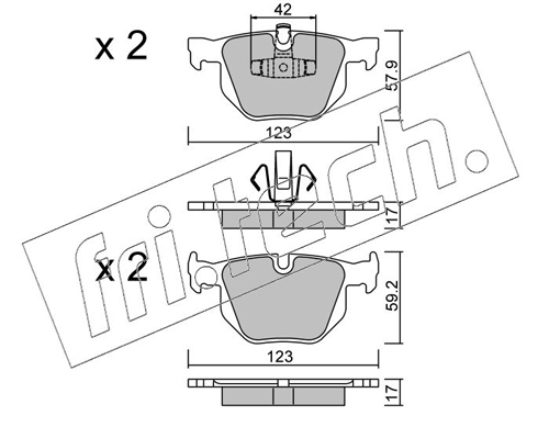 Brake Pad Set, disc brake (Rear axle)  Art. 6590