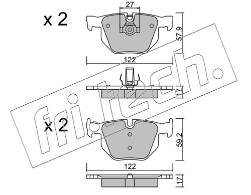 Brake Pad Set, disc brake (Rear axle)  Art. 6600